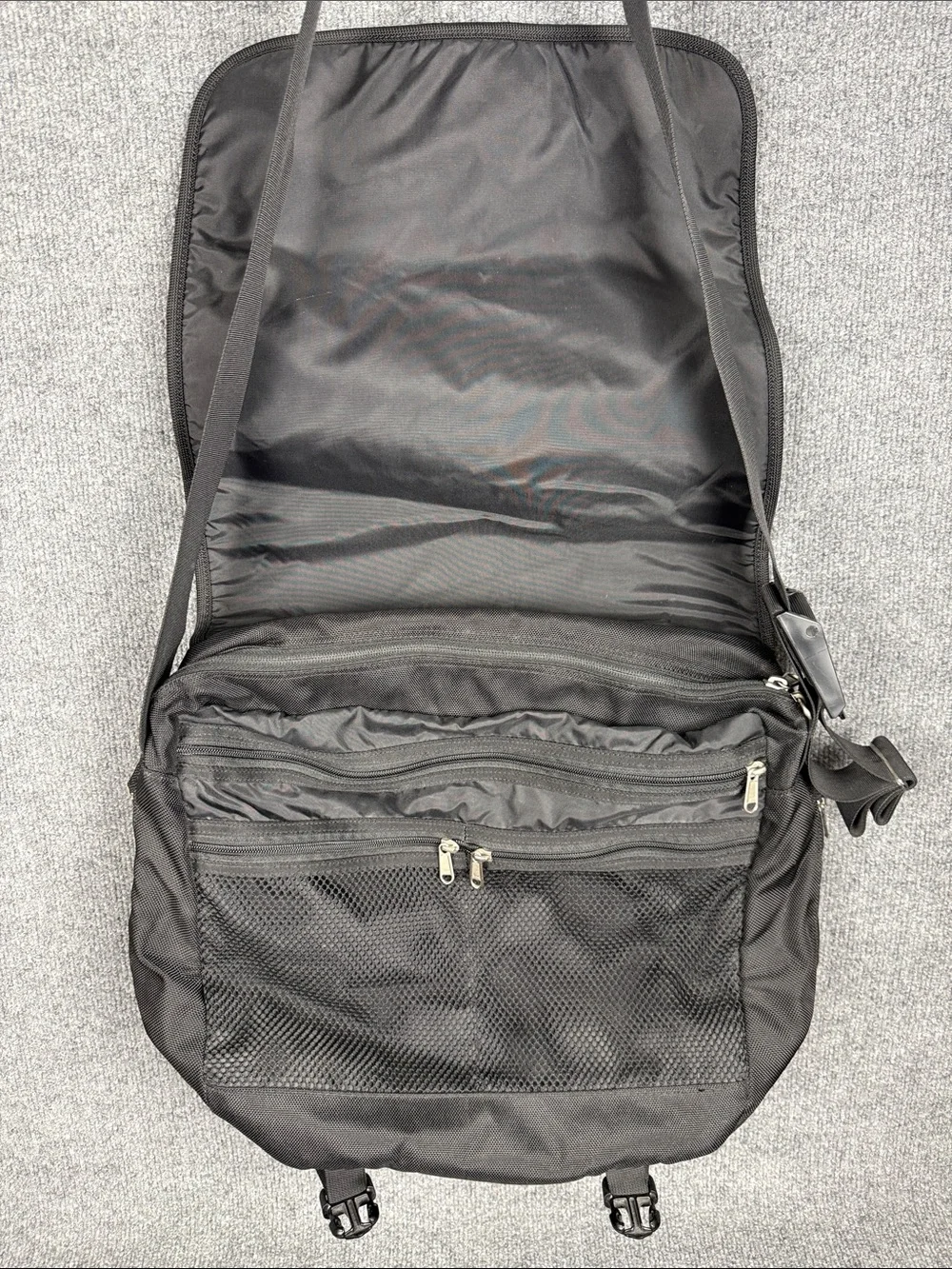 The North Face Black Messenger Bag with Reflective Accent. New!